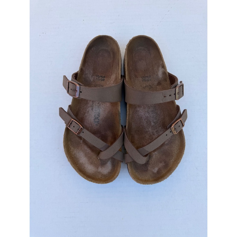 Birkenstock Mayari Mocha Brown Birko-Flor Toe Loop Sandals Womens 38 L7 M5